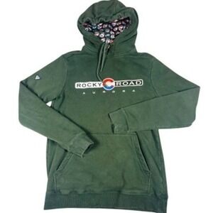 Levelwear Hoodie Men's S Rocky Road Aurora Colorado Green Fleece Graphic Pouch